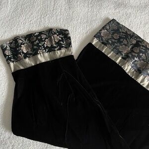 Vintage Jessica McClintock Floral Black Velvet Maxi Dress